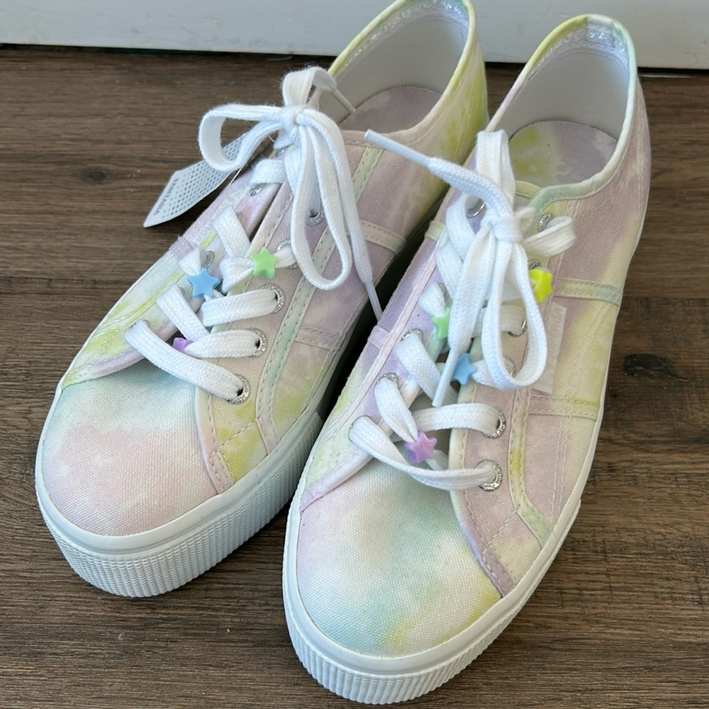 Superga| 2790 Purple/Lime Tie Dye Platform Sneakers with Beads sz 8